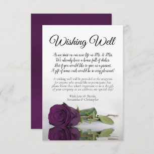 Tarjeta De Recepción Plum Purple Rosa Elegante Boda Deseando Poema