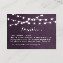 Tarjeta De Recepción Plum String Lights Bodas Direcciones Insertar