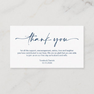 Tarjeta De Recepción Pluma de tinta Minimalista de la Marina Casual, Bo