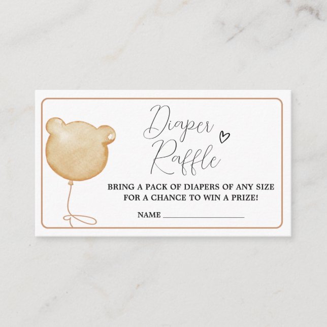 Tarjeta De Recepción Podemos Esperar A Bearto El Diaper De Globo Marrón (Anverso)