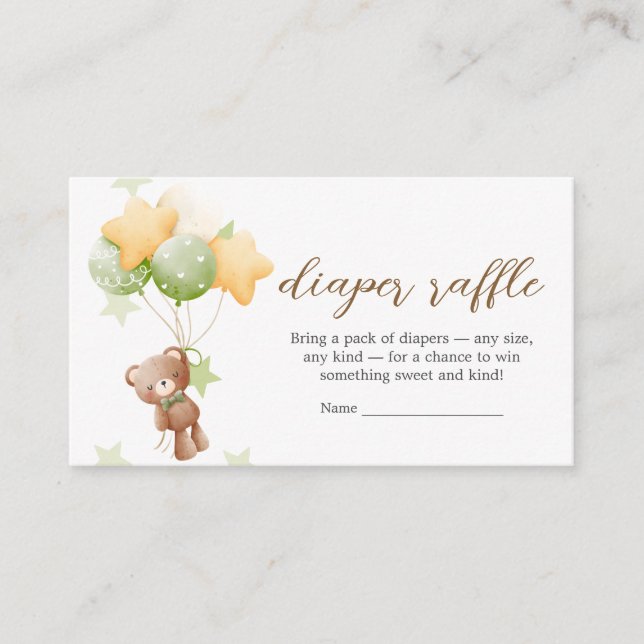 Tarjeta De Recepción Podemos Esperar A Bebé Bebé Diaper Raffle (Anverso)