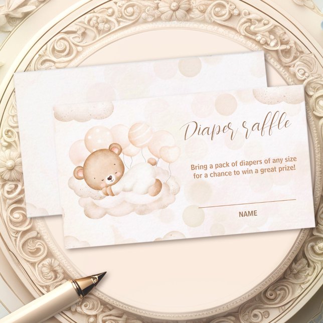 Tarjeta De Recepción Podemos Esperar A Que Baby Shower Diaper Raffle (We Can Bearly Wait Baby Shower Diaper Raffle Enclosure Card)