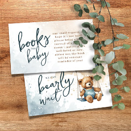 Tarjeta De Recepción Podemos esperar a que Denim Teddy Bear Books para 