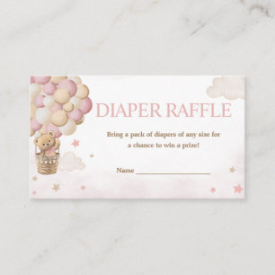 Tarjeta De Recepción Podemos Esperar A Que El Diapé De Oso Rosa Raffle