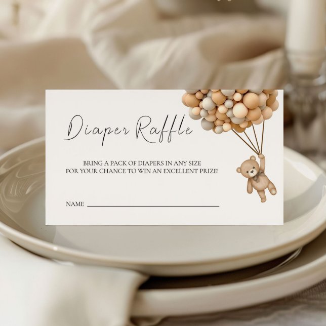 Tarjeta De Recepción Podemos Esperar A Que Teddy Balloon Raffles Ticket (Subido por el creador)