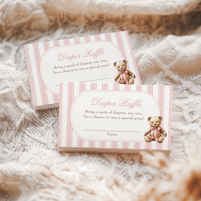Tarjeta De Recepción Podemos Esperar A Que Teddy Bear Diaper Raffle (Subido por el creador)