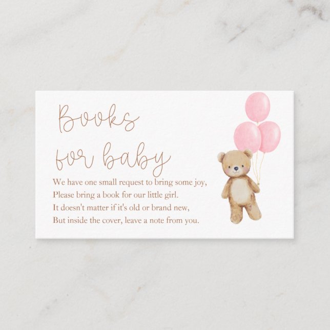 Tarjeta De Recepción Podemos Esperar Beares, Libros De Globos Para Bebé (Anverso)