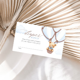 Tarjeta De Recepción ¡Podemos Esperar! Hot Air Baloon Diaper Raffle