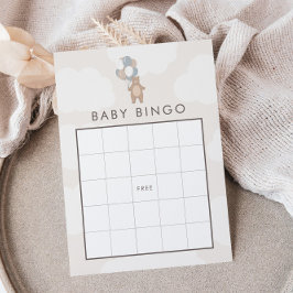 Tarjeta De Recepción Podemos Esperar. | Juego de Bingo Neutral Azul Beb