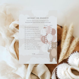 Tarjeta De Recepción Podemos Esperar. | Juego de mamá rosa o papá