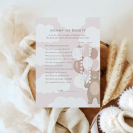 Tarjeta De Recepción Podemos Esperar. | Juego de mamá rosa o papá