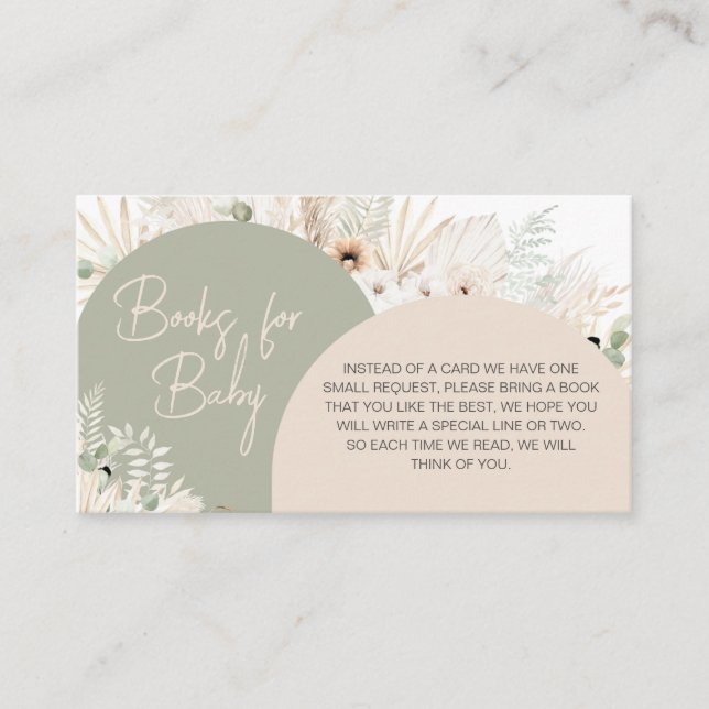 Tarjeta De Recepción Podemos esperar libros verdes para bebé (Anverso)