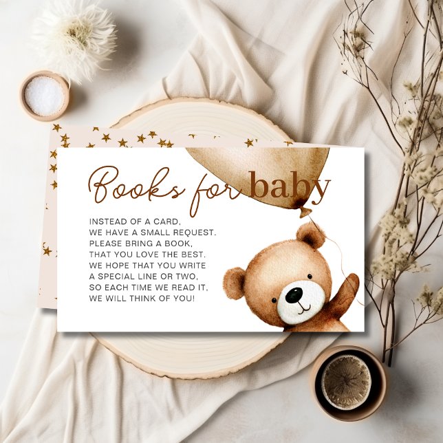 Tarjeta De Recepción Podemos esperar los libros de Baby Shower para el  (We Can Bearly Wait Baby Shower Books for Baby Enclosure Card)