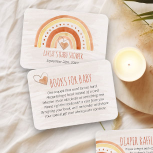 Tarjeta De Recepción Poema de Libros para Bebé Arcoíris Neutral Fiesta