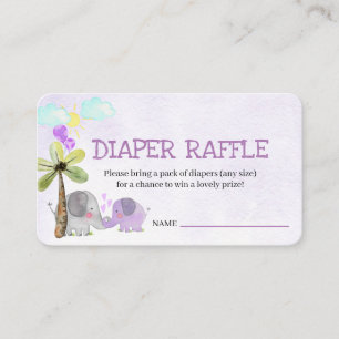 Tarjeta De Recepción Poema de rifa de pañales Elefante Mamá y Baby Show
