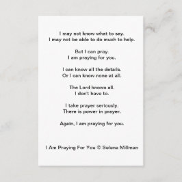 Tarjeta De Recepción Poema "Estoy Rezando Por Ti"