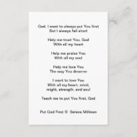 Poema "Poner a Dios primero"