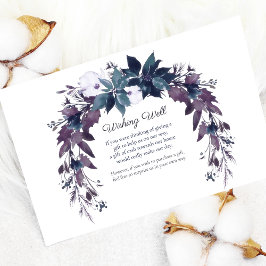 Tarjeta De Recepción Poinsettia Wike Well Boda | Moody Blue
