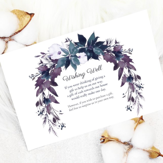 Tarjeta De Recepción Poinsettia Wike Well Boda | Moody Blue (Subido por el creador)