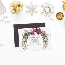 Tarjeta De Recepción Poinsettia Wike Well Boda | Rojo escarlata