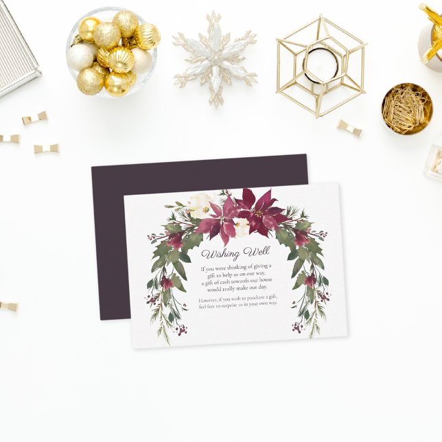 Tarjeta De Recepción Poinsettia Wike Well Boda | Rojo escarlata (Subido por el creador)