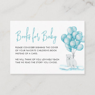 Tarjeta De Recepción Polar Bear de Invierno Baby Shower Libros para Beb