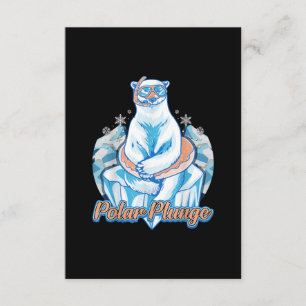 Tarjeta De Recepción Polar Plunge Ice Jump Funny Bear Polar Winter Swim