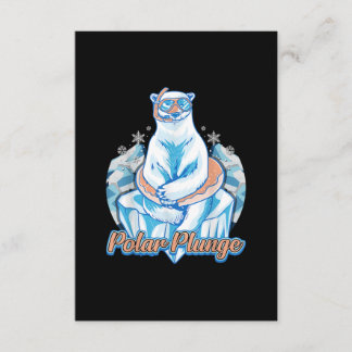 Tarjeta De Recepción Polar Plunge Ice Jump Funny Bear Polar Winter Swim