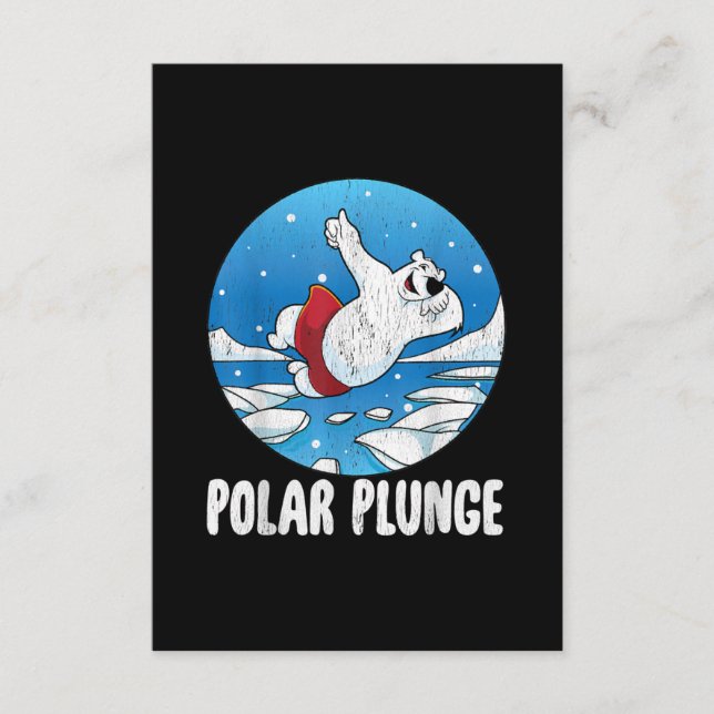 Tarjeta De Recepción Polar Plunge Ice Jump Polar Bear Winter Swim (Anverso)