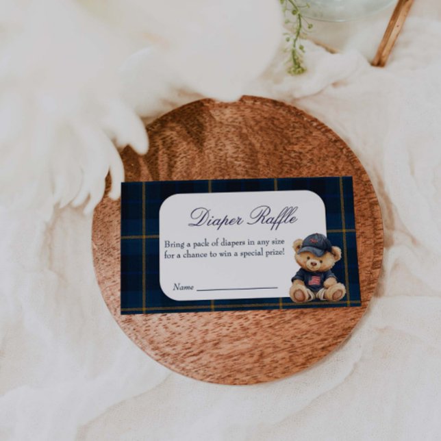 Tarjeta De Recepción Polo Bear Baby Shower Diaper Raffle (Subido por el creador)