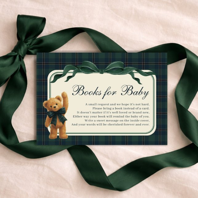 Tarjeta De Recepción Polo Plaid Teddy Bear Books for Baby Boy (Subido por el creador)