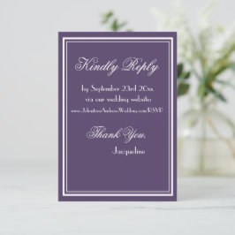 Tarjeta De Recepción Polvo de Púrpura, Agradecimiento de Boda con Respu