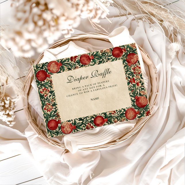 Tarjeta De Recepción Pomegranate Garden Botanical Diapper Raffle  (Subido por el creador)
