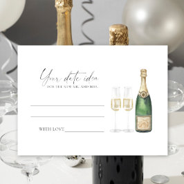 Tarjeta De Recepción Pop the Champagne - Ideas de la noche de citas \ F