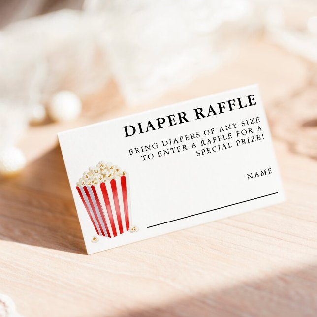 Tarjeta De Recepción Popcorn Baby Shower Diaper Raffle (Popcorn Baby Shower Diaper Raffle Enclosure Card
)