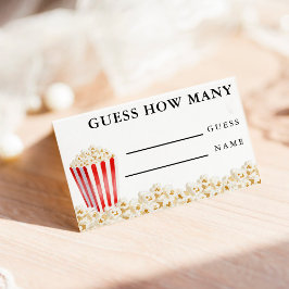Tarjeta De Recepción Popcorn Baby Shower Guess How Many Game