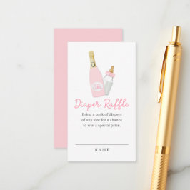 Tarjeta De Recepción Poppin Botellas Chica Baby Shower Diaper rosa