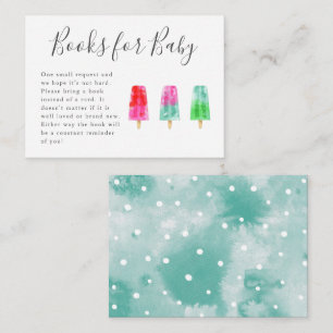 Tarjeta De Recepción Popsicle Baby Shower Book Request Enclosure Card
