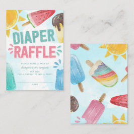 Tarjeta De Recepción Popsicle Baby Shower Diaper y Wipes Raffle