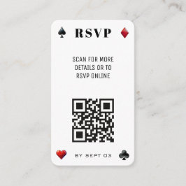 Tarjeta De Recepción Póquer QR Code Wedding RSVP