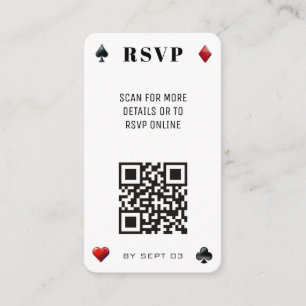 Tarjeta De Recepción Póquer QR Code Wedding RSVP