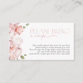 Tarjeta De Recepción Por Favor Traiga Una Receta De Ducha Floral Rosa D