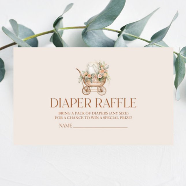 Tarjeta De Recepción Porte de bebé floral Baby Shower Diaper Raffle (Subido por el creador)