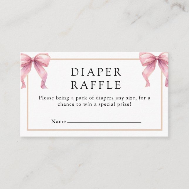 Tarjeta De Recepción Posh Pink Coquette Bow Baby Shower (Anverso)