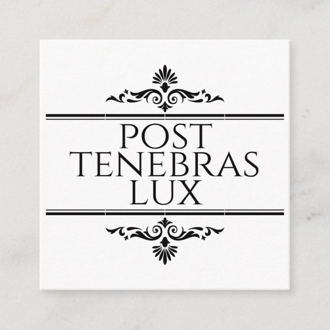 Tarjeta De Recepción Post Tenebras Lux (Anverso)