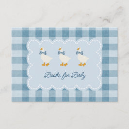 Tarjeta De Recepción Powder Blue Gingham Goose Books for Baby