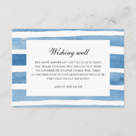 Tarjeta De Recepción Pozo de deseos de boda azul náutico acuarela