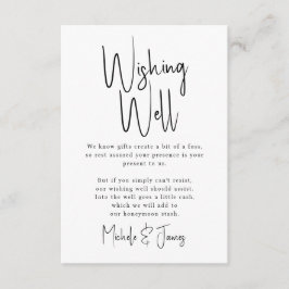 Tarjeta De Recepción Pozo de Deseos de Boda con Tipografía de Letra Min