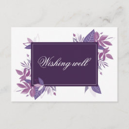 Tarjeta De Recepción Pozo de deseos de boda de hojas púrpuras. Botánico