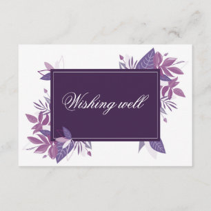 Tarjeta De Recepción Pozo de deseos de boda de hojas púrpuras. Botánico